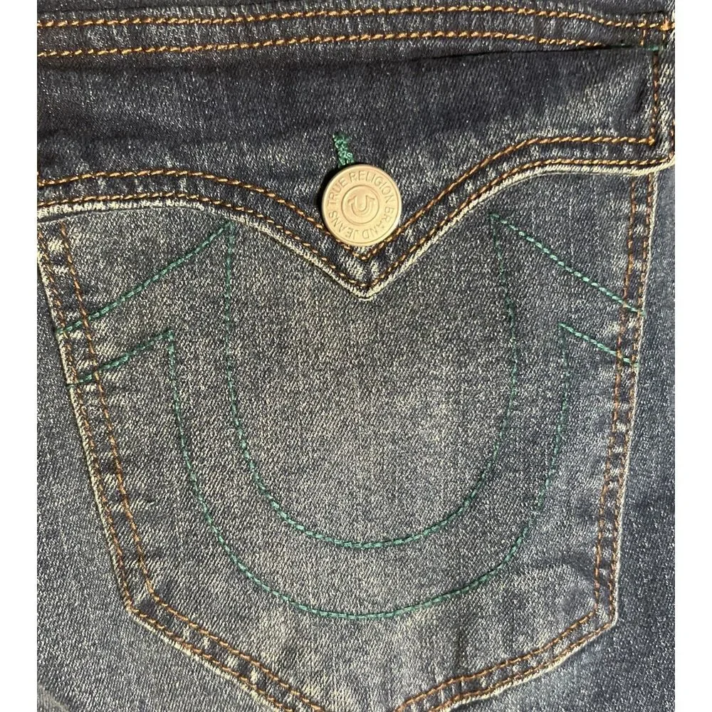New $159 True Religion ROCCO FLAP Relaxed Skinny JEANS‎ 700062 Medium Harvest 33